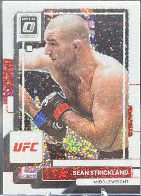 Sean Strickland 2023 Panini Donruss Optic UFC Base #82 White Sparkle