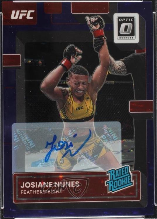 Josiane Nunes 2023 Panini Donruss Optic UFC Base Rated Rookies Signatures #137 Purple Stars