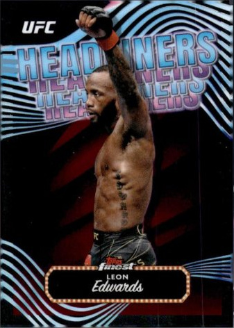 Leon Edwards 2024 Topps Finest UFC Headliners #HDL-4 Checkerboard Refractor