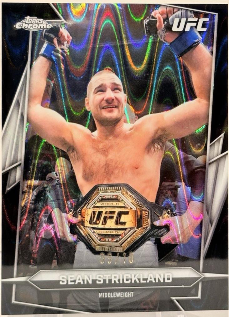 Sean Strickland 2026 Topps Chrome UFC Base #2 Black Refractor