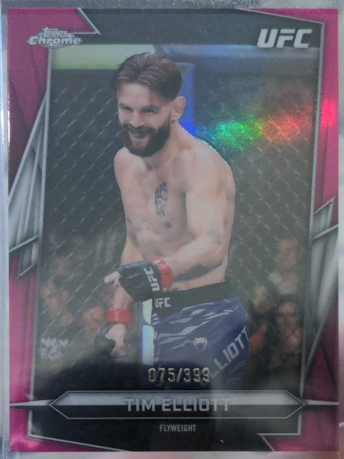 Tim Elliott 2026 Topps Chrome UFC Base #142 Magenta Refractor