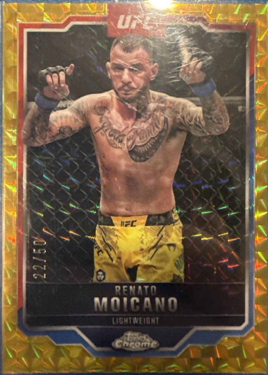 Renato Moicano 2025 Topps Chrome UFC Base #174 Gold Geometric Refractor