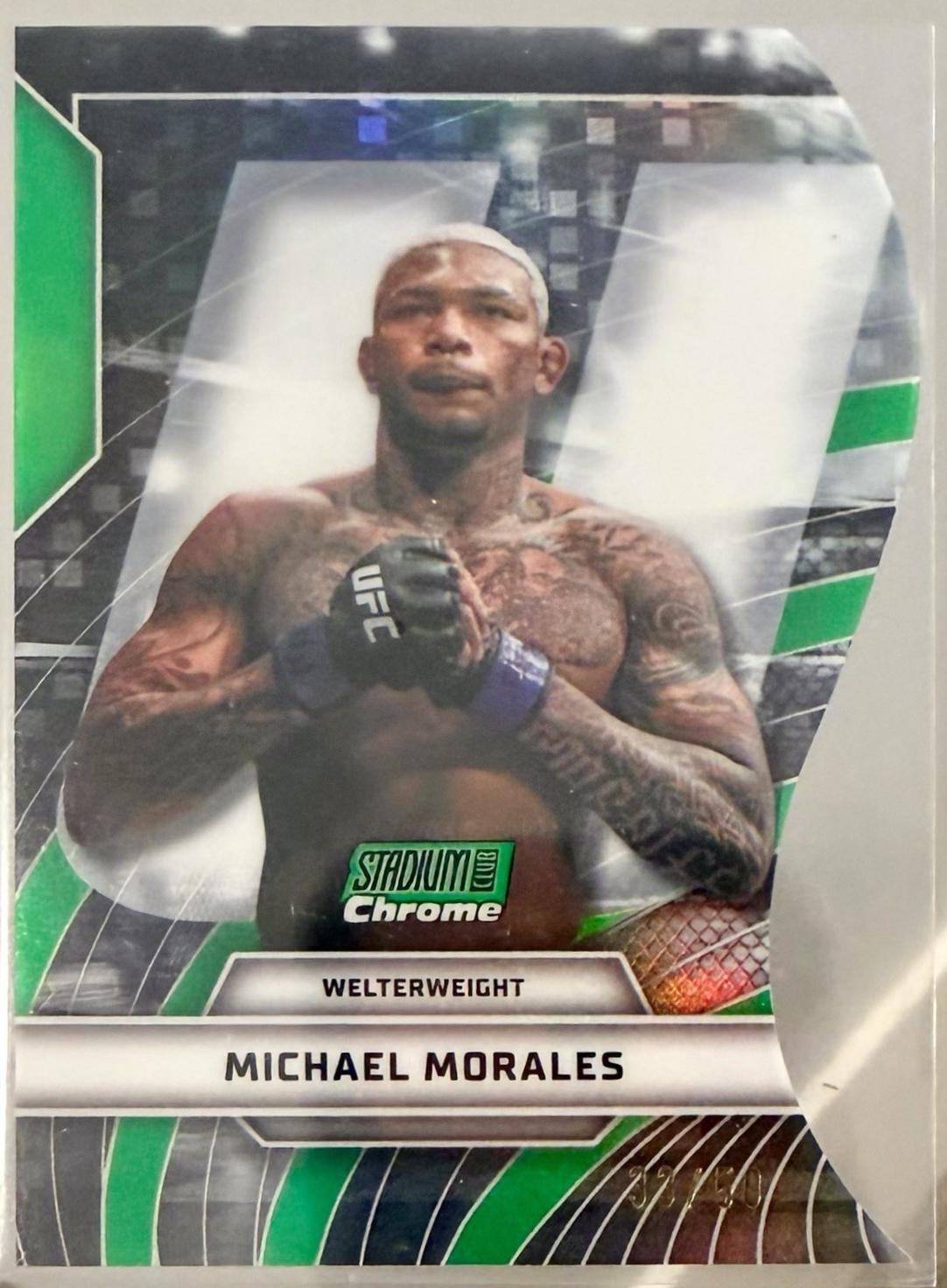 Michael Morales 2026 Topps Stadium Club UFC Triumvirates #TV-37 Superfractor