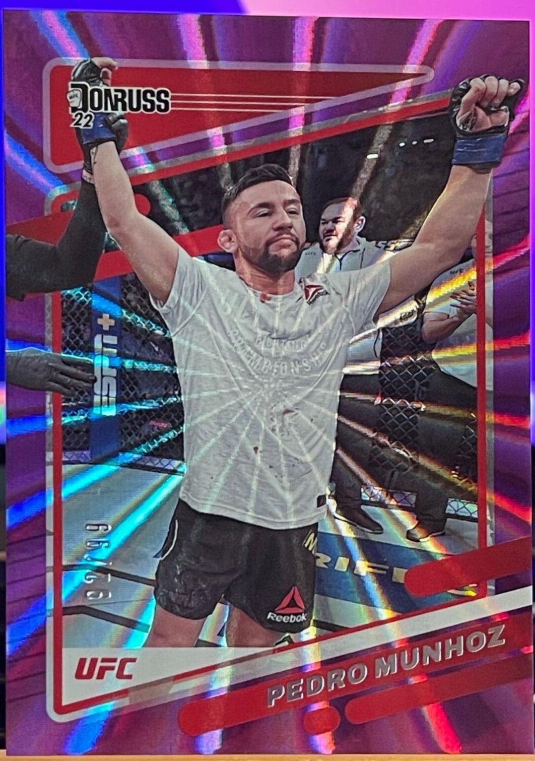 Pedro Munhoz 2022 Panini Donruss UFC Base #76 Purple Laser