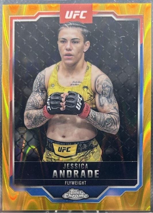 Jessica Andrade 2025 Topps Chrome UFC Base #119 Gold Refractor