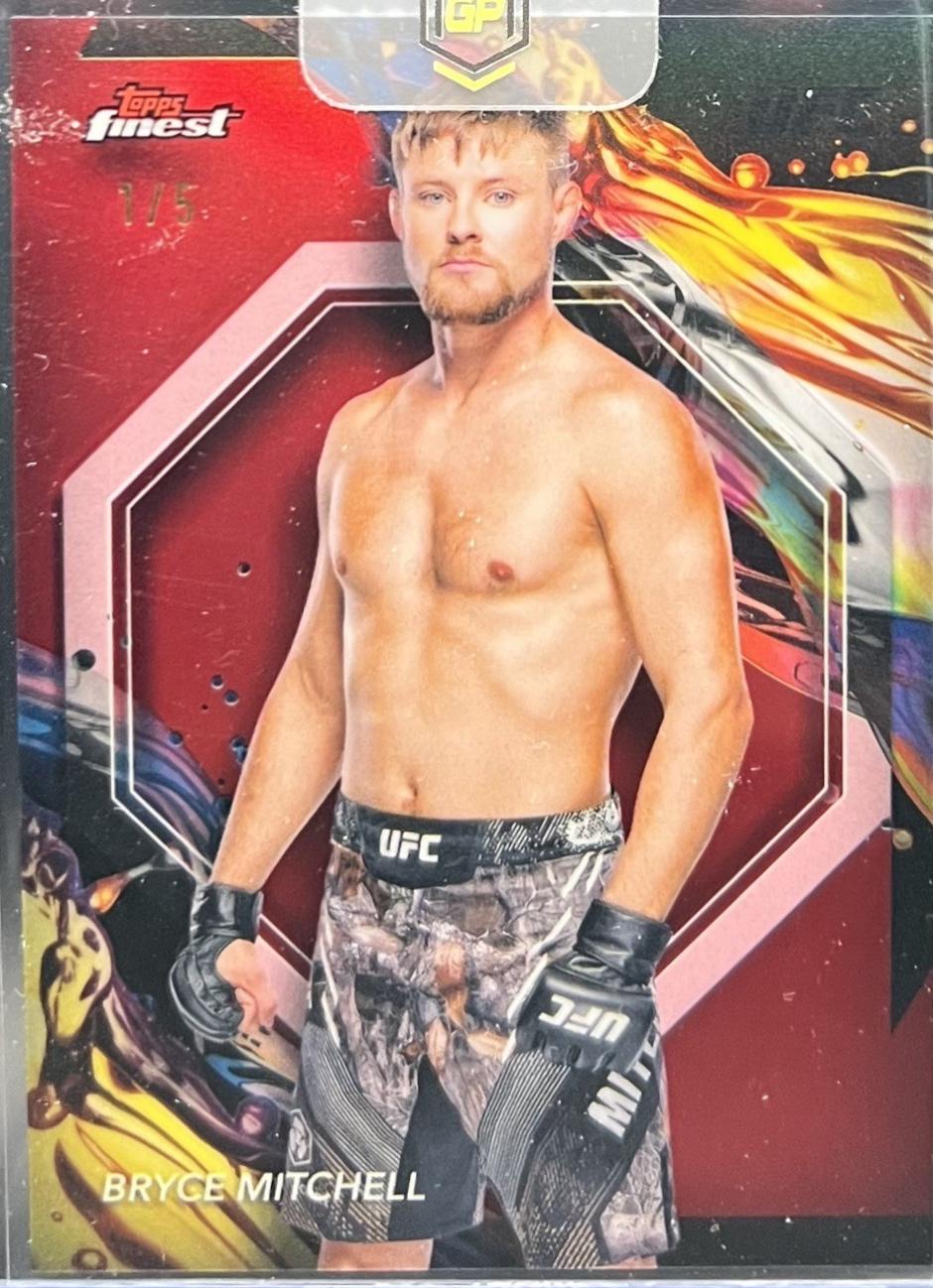 Bryce Mitchell 2024 Topps Finest UFC Base Uncommon #140 Gold Shimmer Refractor