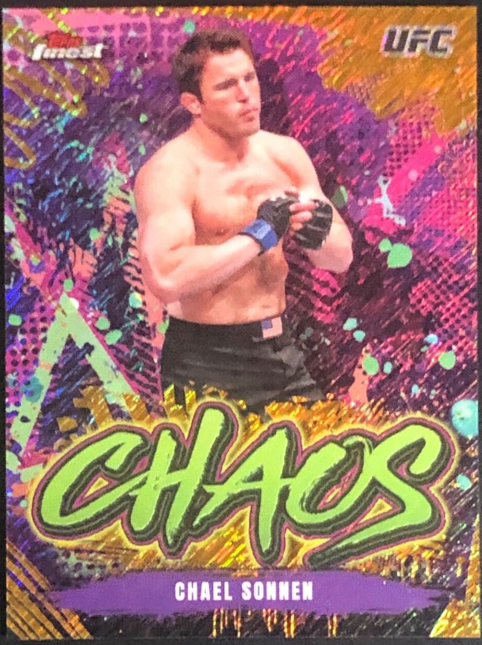 Chael Sonnen 2024 Topps Finest UFC Chaos #CHA-8 Gold Shimmer Refractor