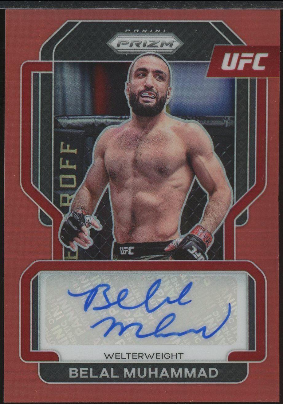 Belal Muhammad 2022 Panini Prizm UFC Signatures #SG-BMH Red