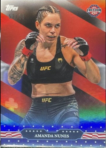 Amanda Nunes 2026 Topps UFC Freedom 250 Base #18 Foilfractor