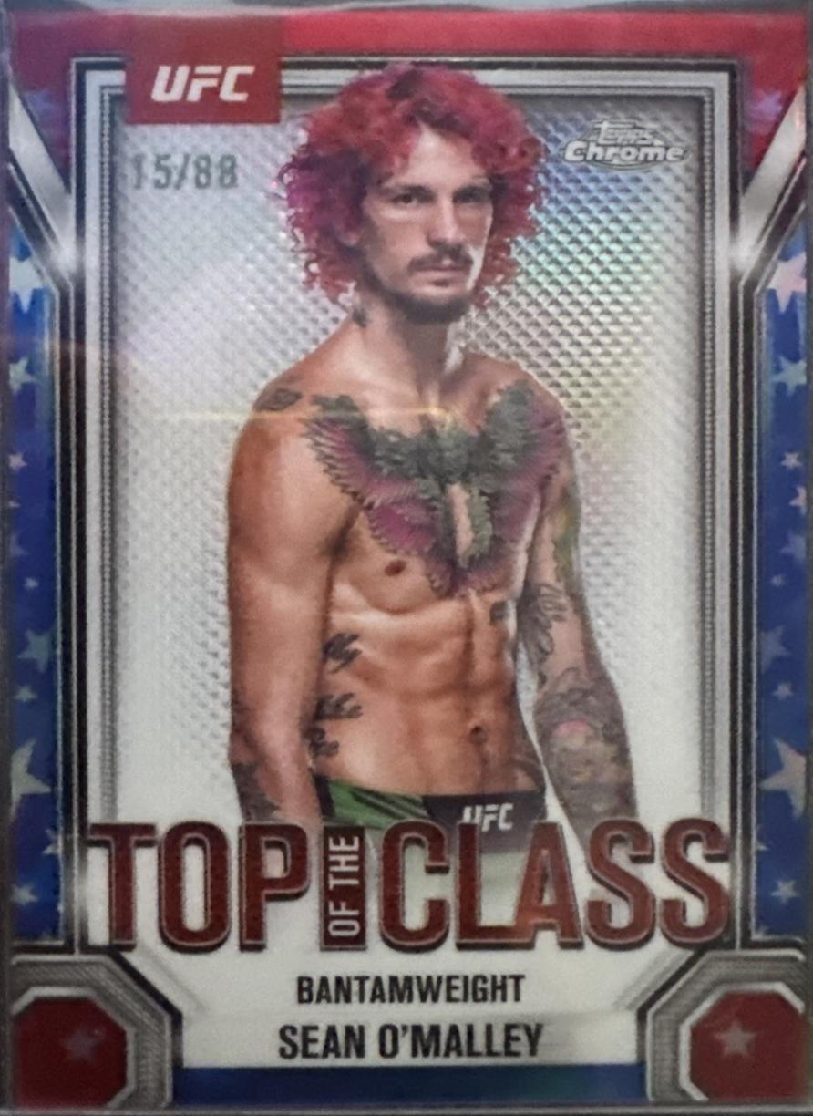 Sean O'Malley 2025 Topps Chrome UFC Top of the Class #TTC-1 Red White Blue Refractor