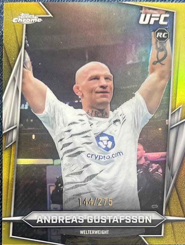 Andreas Gustafsson 2026 Topps Chrome UFC Base #121 Yellow Refractor