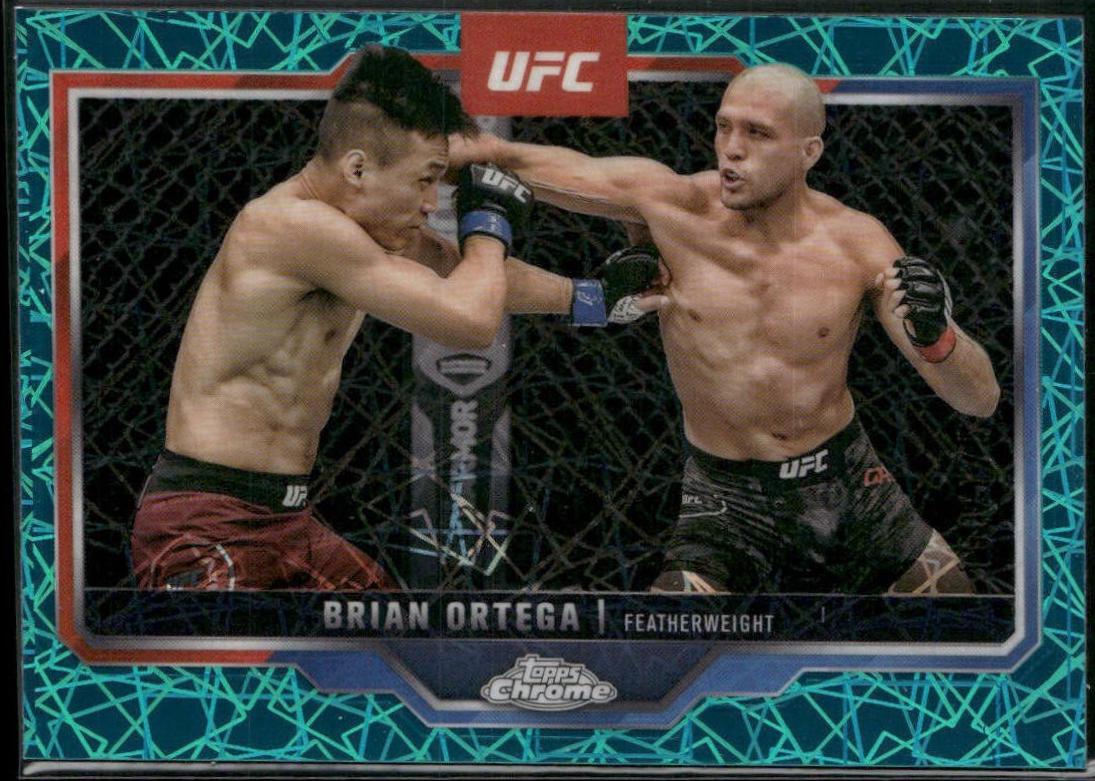 Brian Ortega 2025 Topps Chrome UFC Base #69 Teal Lazer Refractor