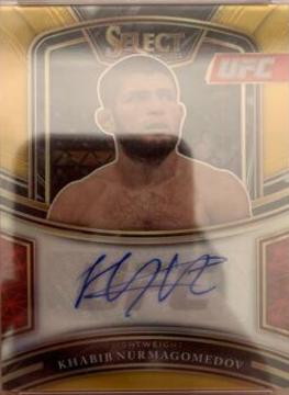 Khabib Nurmagomedov 2021 Panini Select UFC Signatures #45 Gold Prizms