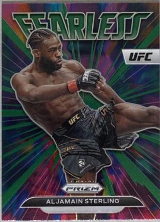 Aljamain Sterling 2023 Panini Prizm UFC Fearless #9 Green
