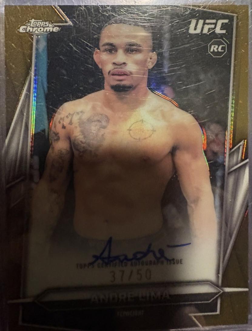 Andre Lima 2026 Topps Chrome UFC Base Autographs #BAV-AL Gold Geometric Refractor