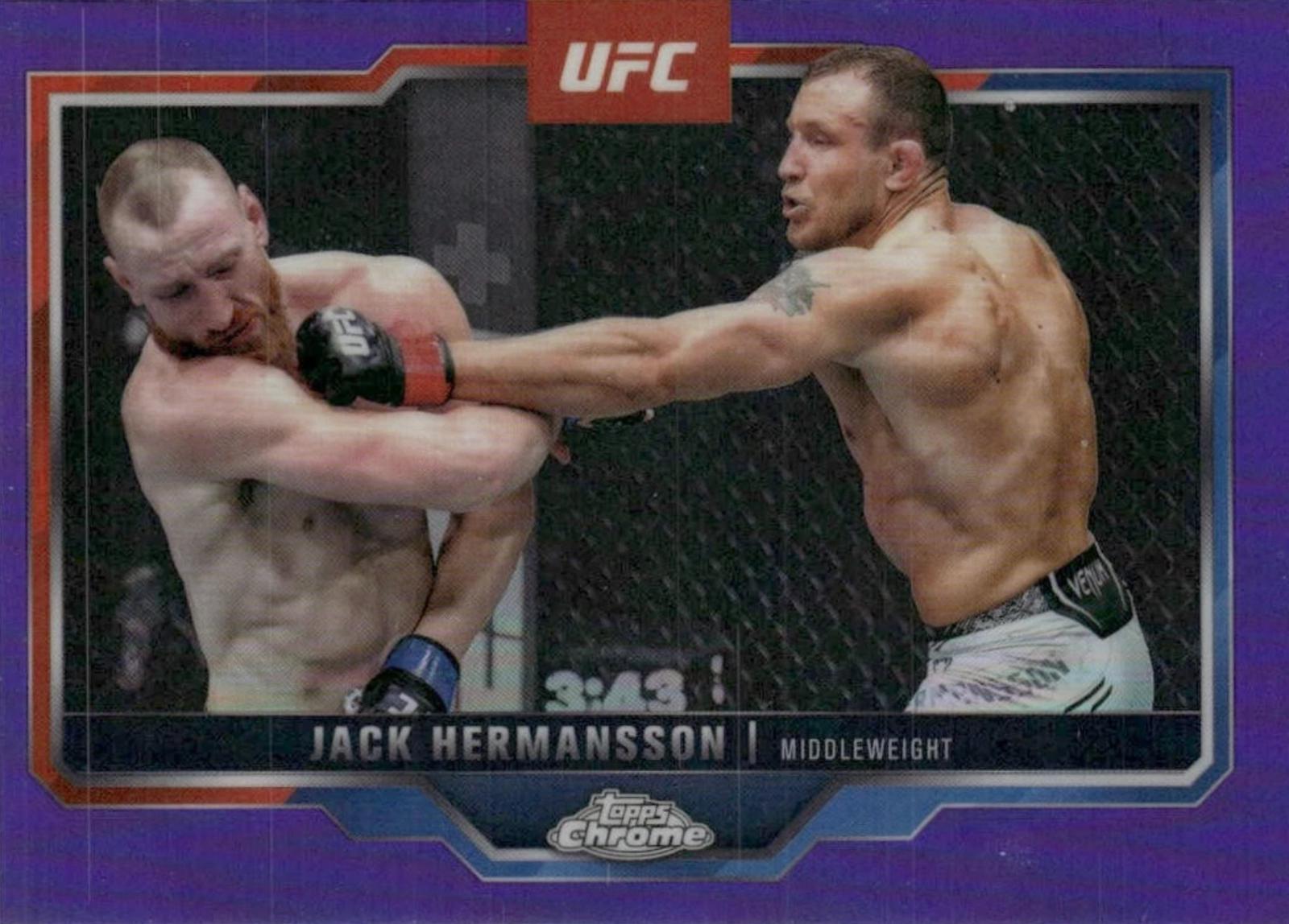 Jack Hermansson 2025 Topps Chrome UFC Base #191 Purple Refractor