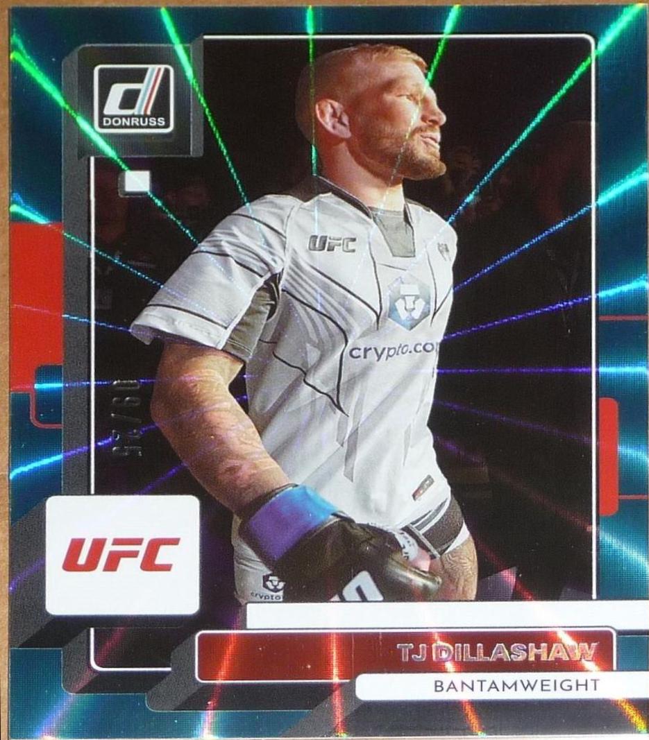 TJ Dillashaw 2023 Panini Donruss UFC Base #11 Teal Laser