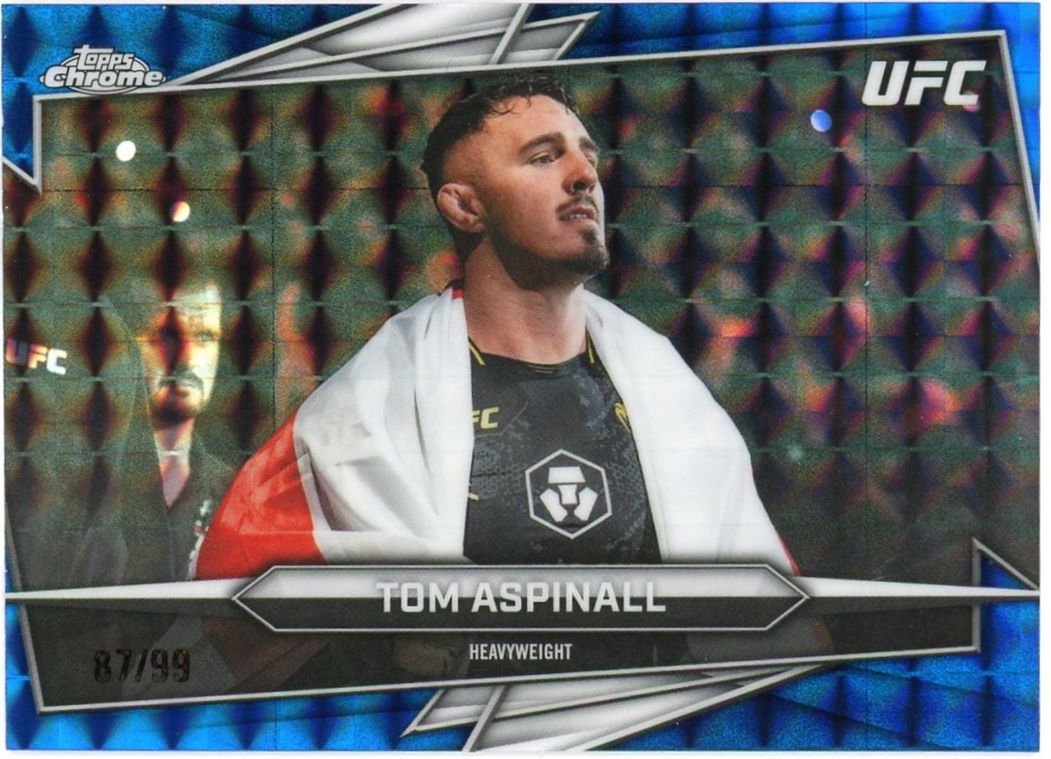 Tom Aspinall 2026 Topps Chrome UFC Base #80 Blue Geometric Refractor