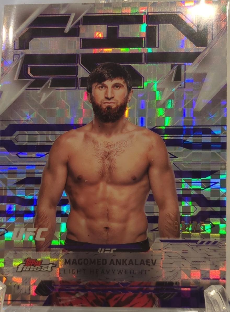 Magomed Ankalaev 2025 Topps Finest UFC Base Rare #202 Purple Checkerboard Refractor