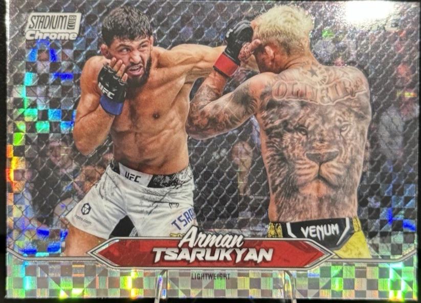 Arman Tsarukyan 2025 Topps Stadium Club UFC Base Chrome #C-154 X-Fractor