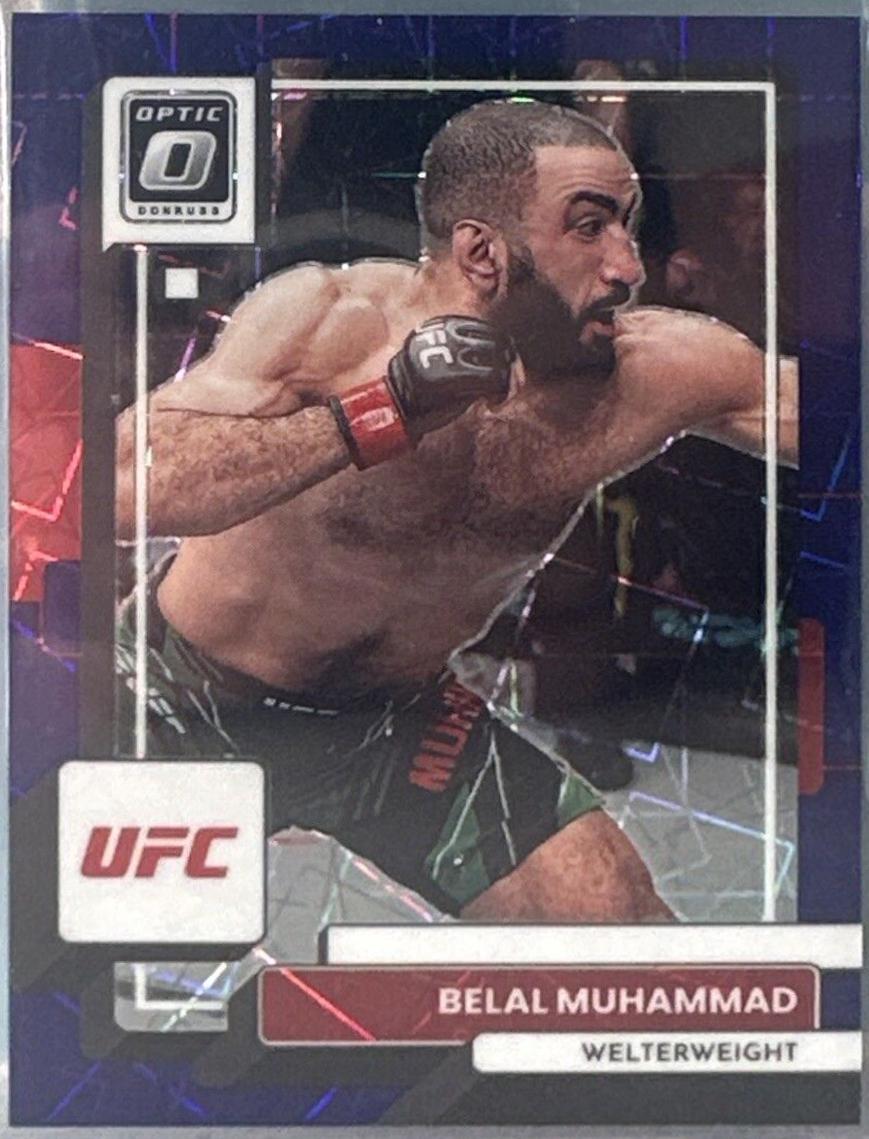 Belal Muhammad 2023 Panini Donruss Optic UFC Base #43 Purple Velocity