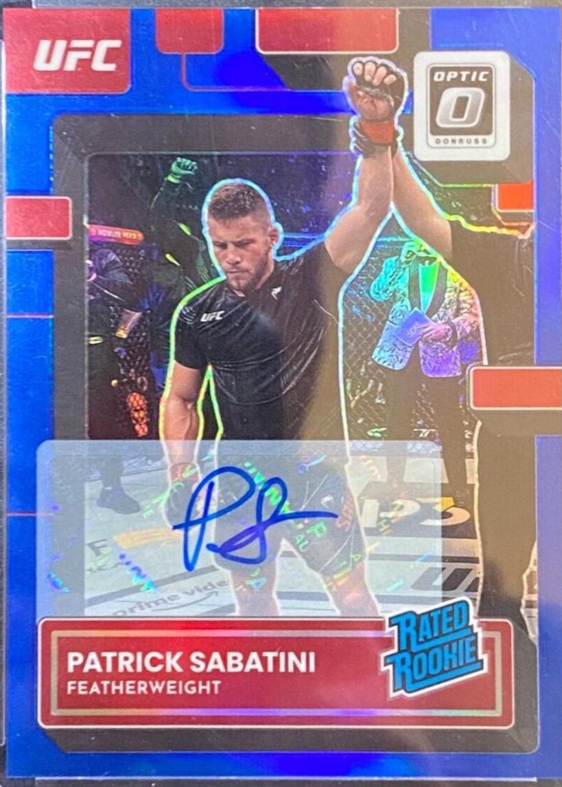 Patrick Sabatini 2023 Panini Donruss Optic UFC Base Rated Rookies Signatures #143 Blue