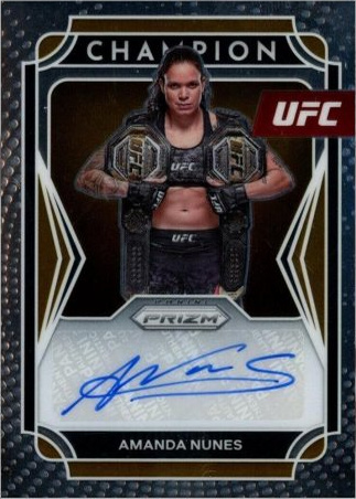 Amanda Nunes 2022 Panini Prizm UFC Champion Signatures #1 White Sparkle