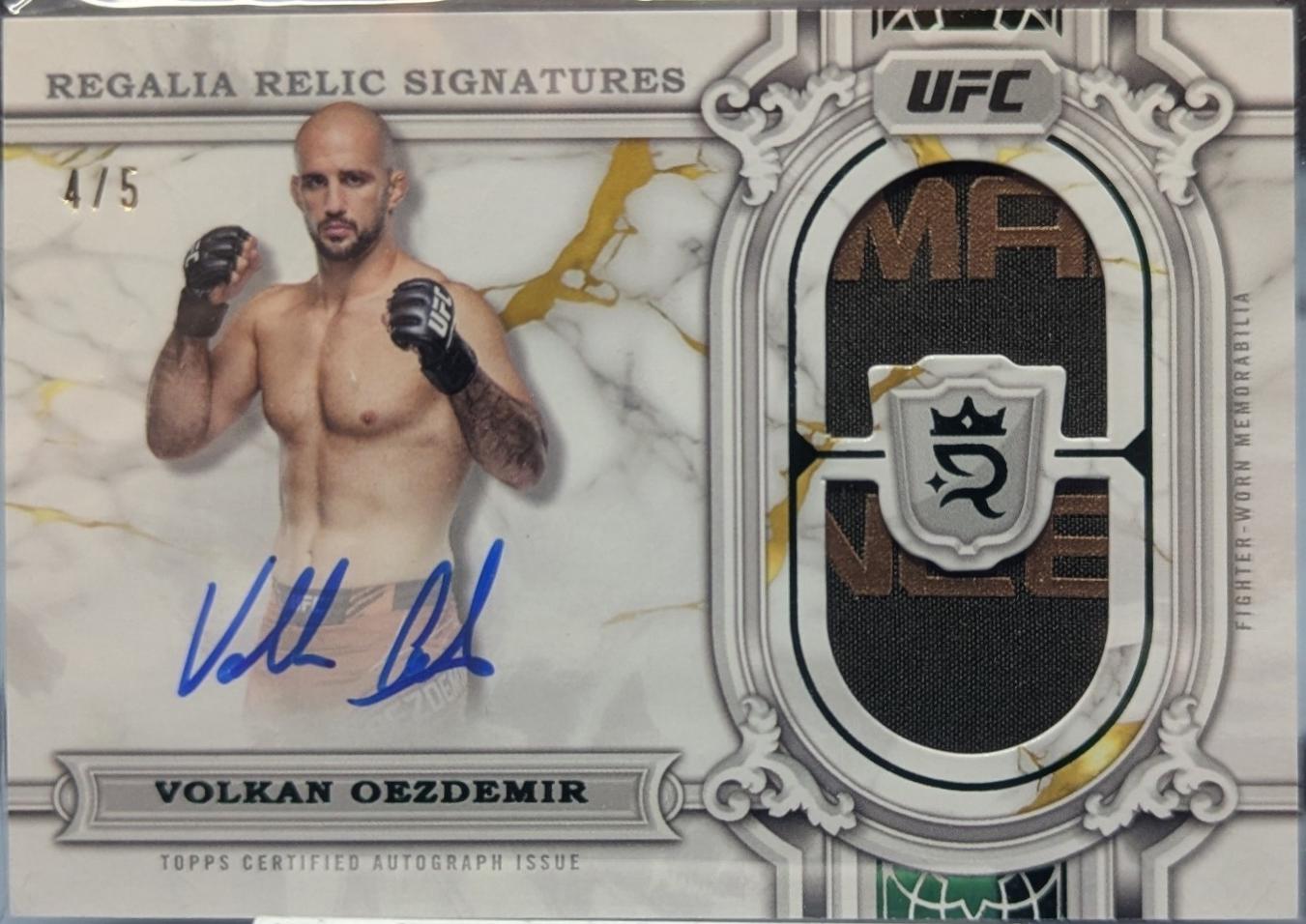 Volkan Oezdemir 2024 Topps Royalty UFC Regalia Relic Signatures #RRS-VOR Platinum
