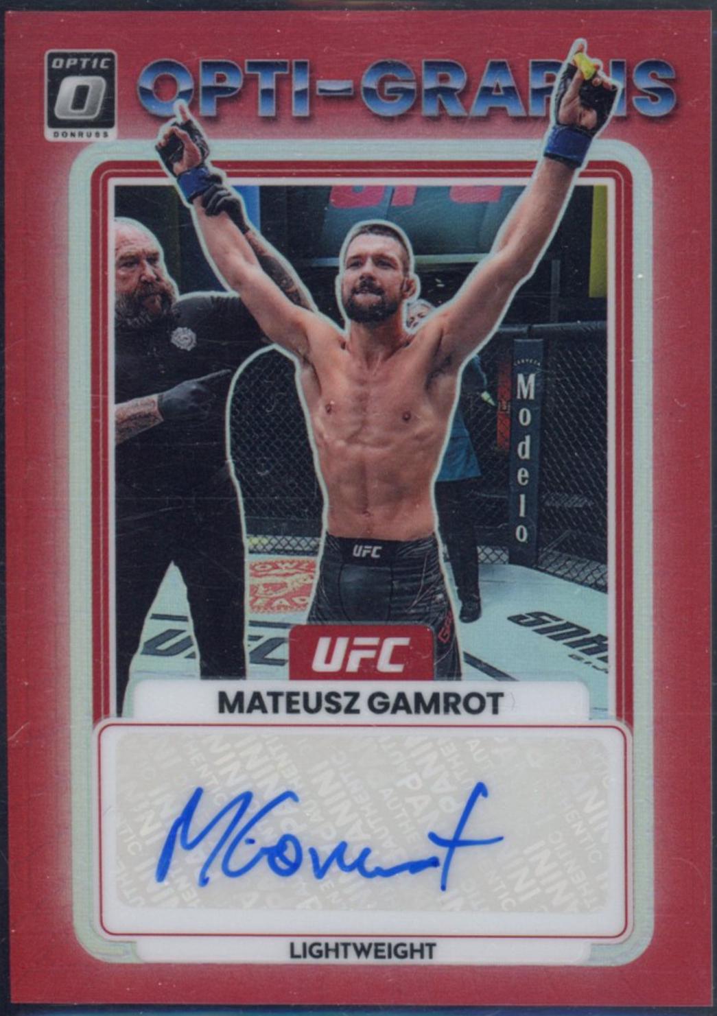 Mateusz Gamrot 2023 Panini Donruss Optic UFC Opti-Graphs #25 Red Autograph