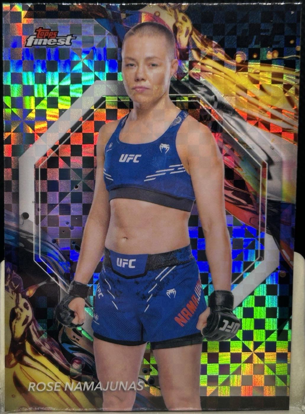 Rose Namajunas 2024 Topps Finest UFC Base Uncommon #108 Checkerboard Refractor