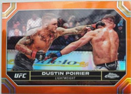 Dustin Poirier 2024 Topps Chrome UFC Base #64 Orange Refractor