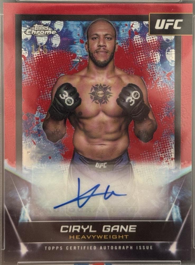 Ciryl Gane 2024 Topps Chrome UFC UFC Signatures #FNA-CGA Red Refractor