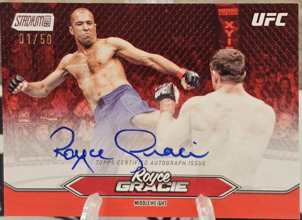 Royce Gracie 2025 Topps Stadium Club UFC Base Autographs #BCA-RGE Red