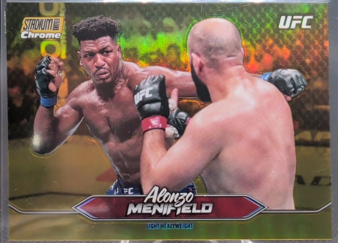 Alonzo Menifield 2025 Topps Stadium Club UFC Base Chrome #C-142 Gold Minted Refractor