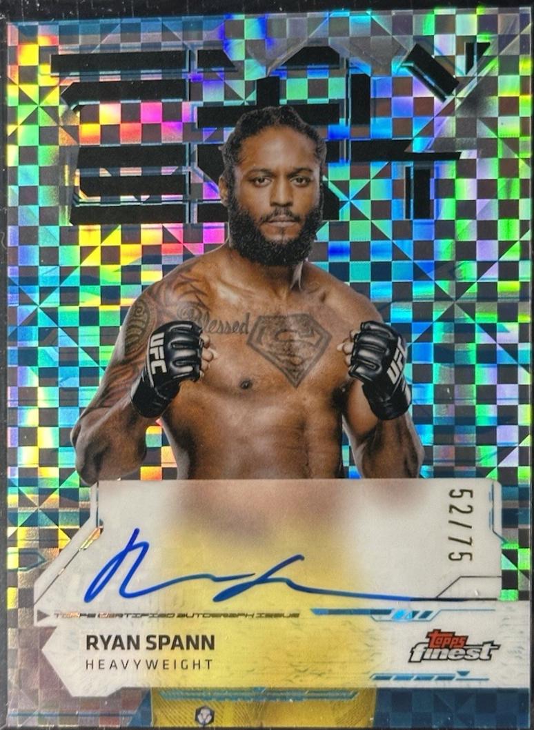 Ryan Spann 2025 Topps Finest UFC Finest Autographs #FA-RS Blue Checkerboard Refractor