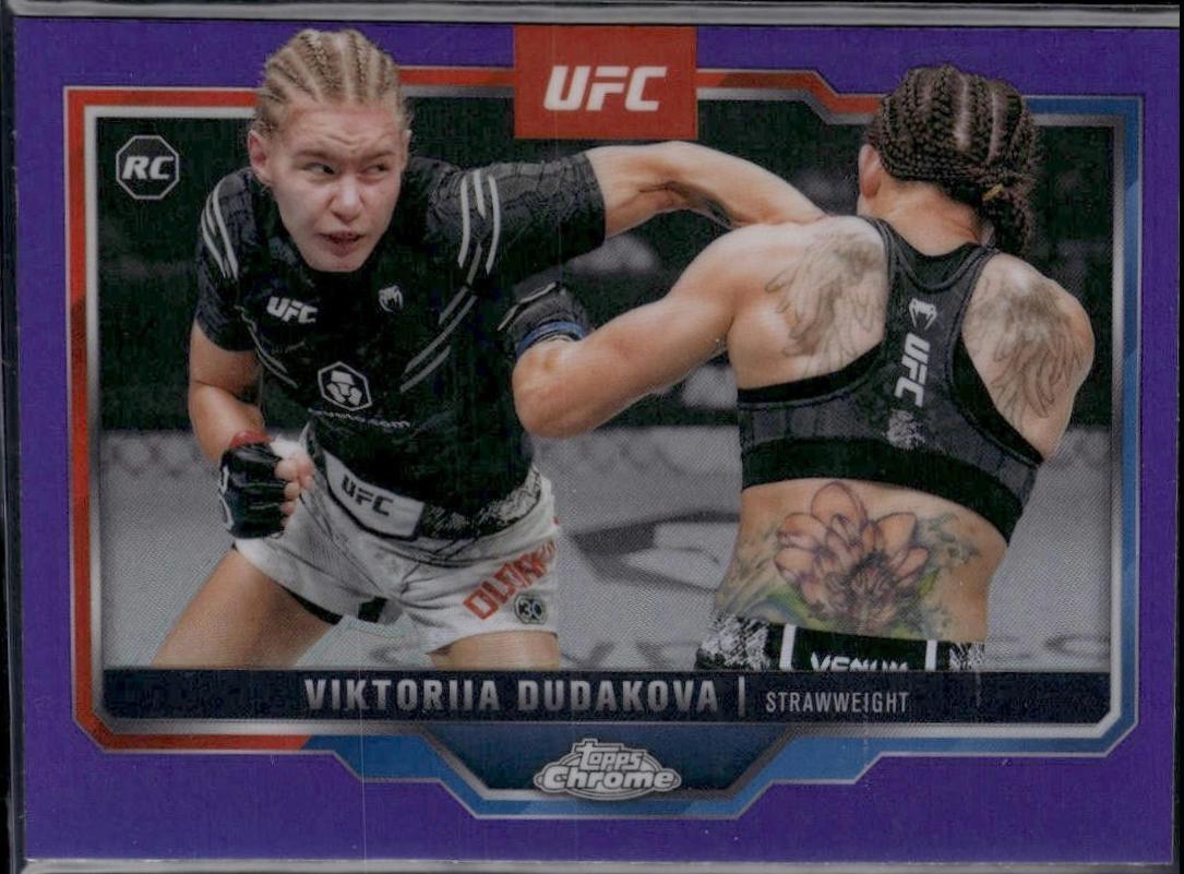 Viktoriia Dudakova 2025 Topps Chrome UFC Base #4 Purple Refractor