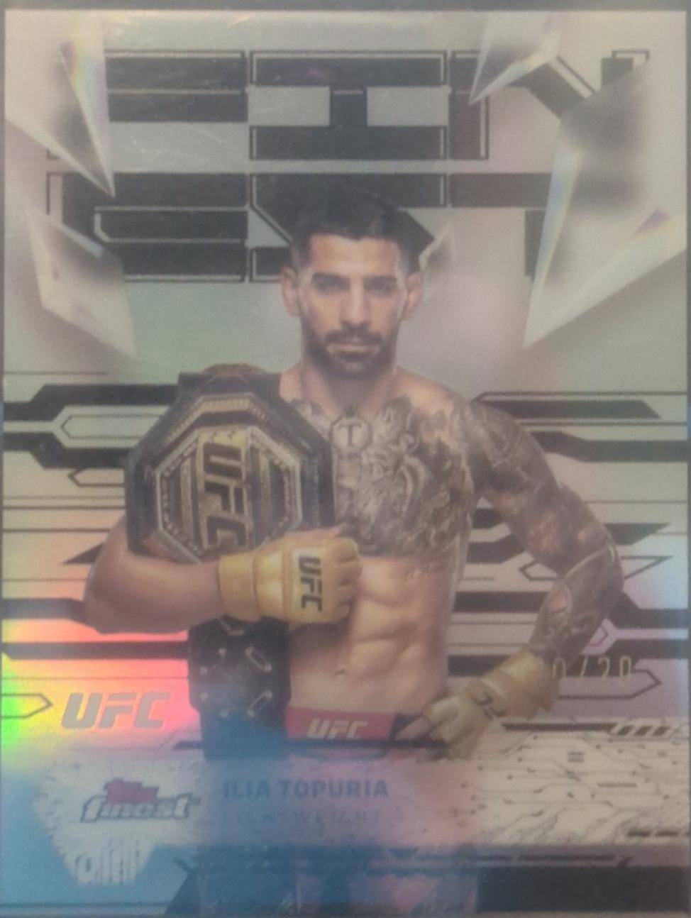 Ilia Topuria 2025 Topps Finest UFC Base Uncommon #115 Black Refractor