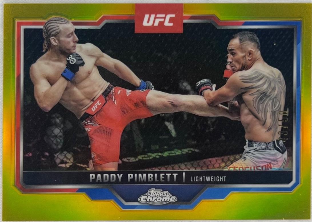 Paddy Pimblett 2025 Topps Chrome UFC Base #177 Gold Refractor