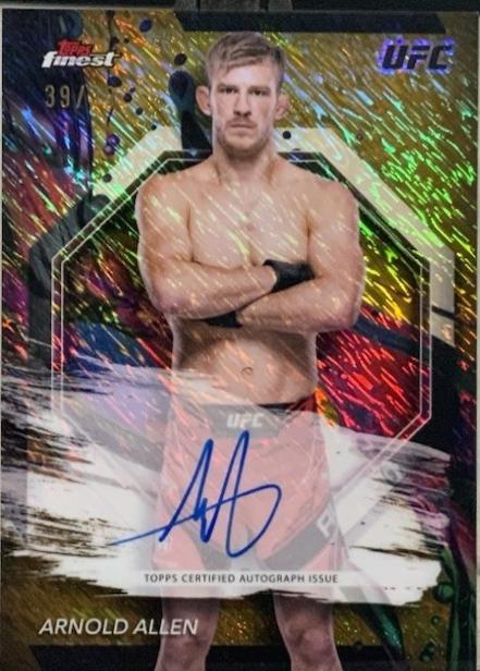 Arnold Allen 2024 Topps Finest UFC Finest Autographs #FA-ADA Gold Shimmer Refractor