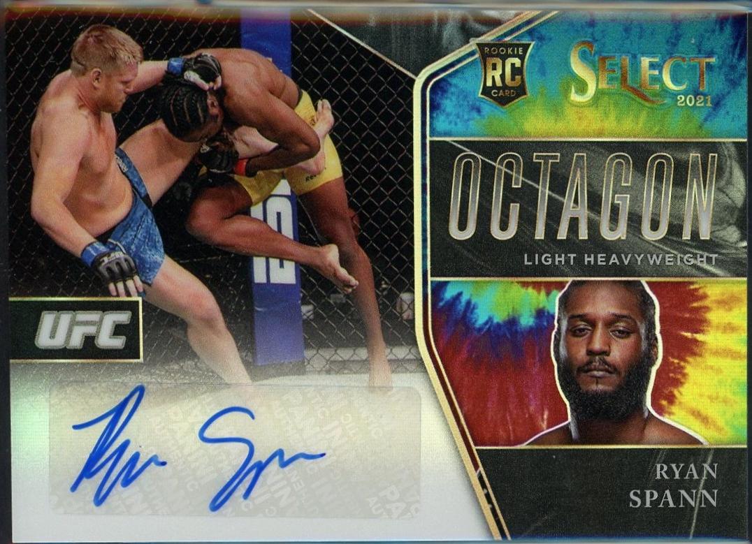 Ryan Spann 2021 Panini Select UFC Octagon Action Signatures #30 Tie Dye Prizms