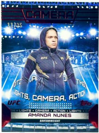 Amanda Nunes 2024 Topps Knockout UFC Camera (Lights, Camera, Action) #CAM-17 Red