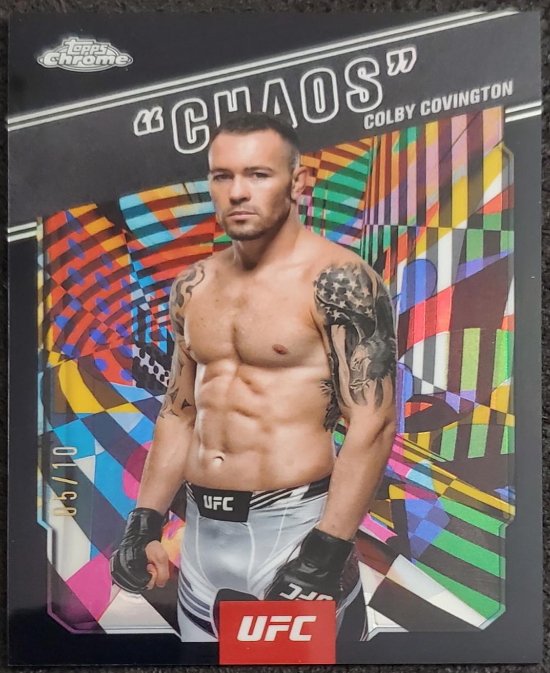 Colby Covington 2025 Topps Chrome UFC AKA #AKA-7 Black Refractor