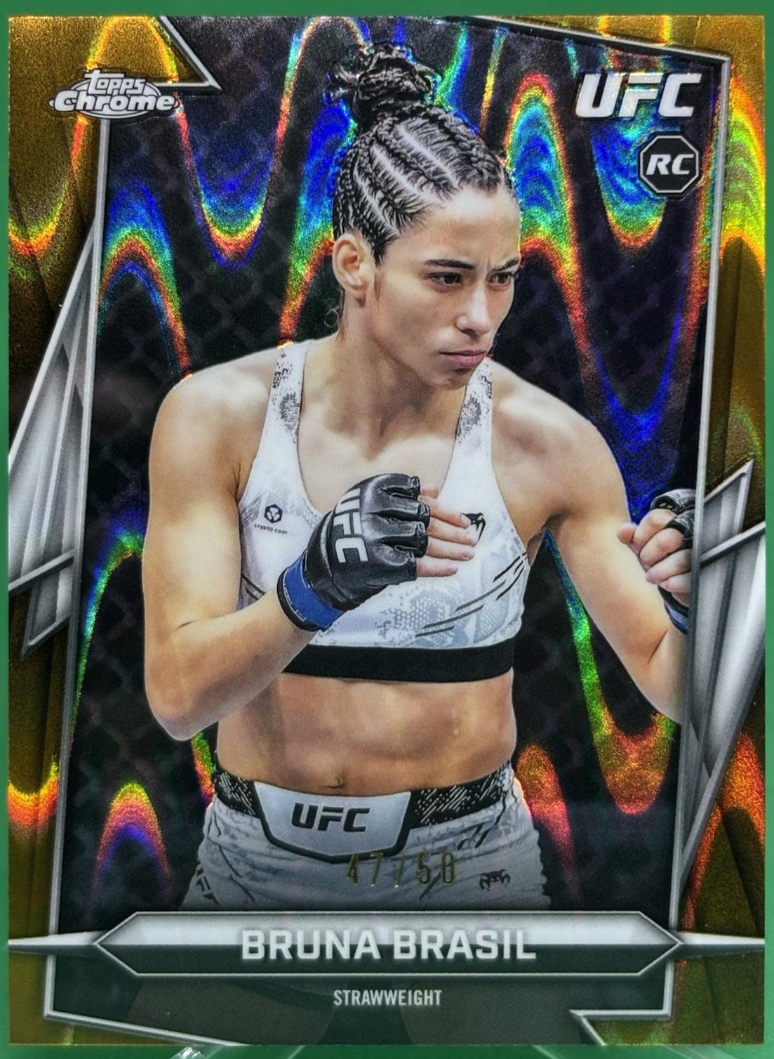 Bruna Brasil 2026 Topps Chrome UFC Base #83 Gold Ray Wave Refractor