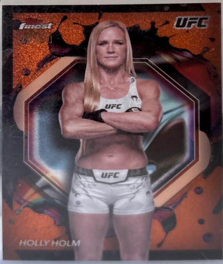 Holly Holm 2024 Topps Finest UFC Base Rare #287 Tangerine Glitter Refractor