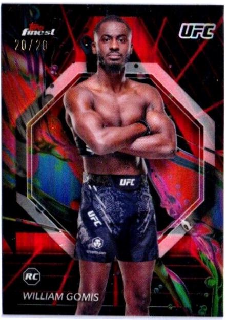 William Gomis 2024 Topps Finest UFC Base Common #82 Red Black Vapor Refractor