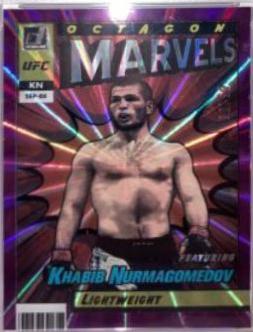Khabib Nurmagomedov 2022 Panini Donruss UFC Octagon Marvels #11 Purple Laser