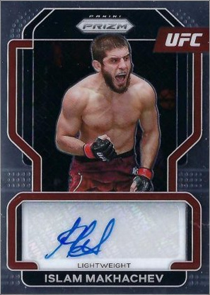 Islam Makhachev 2022 Panini Prizm UFC Signatures #SG-IMK White Sparkle