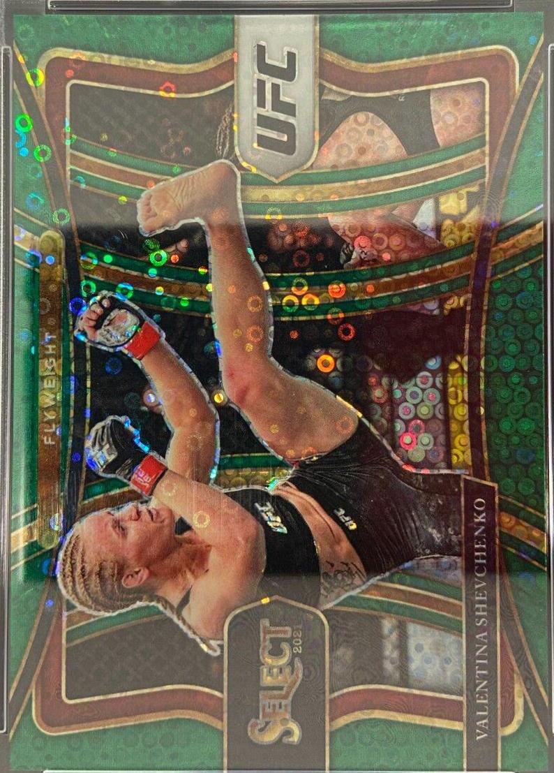 Valentina Shevchenko 2021 Panini Select UFC Premier Level #129 Green Disco
