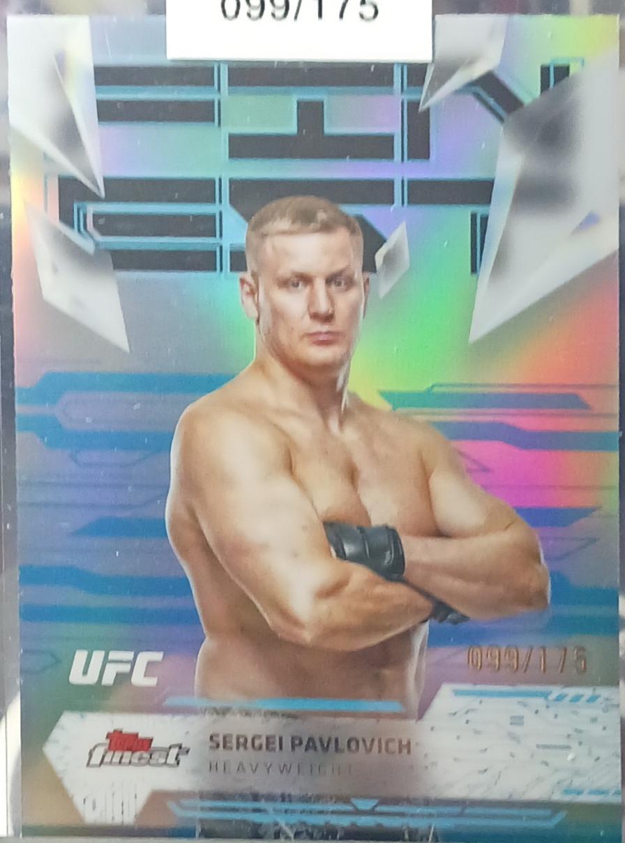 Sergei Pavlovich 2025 Topps Finest UFC Base Uncommon #156 Blue Refractor