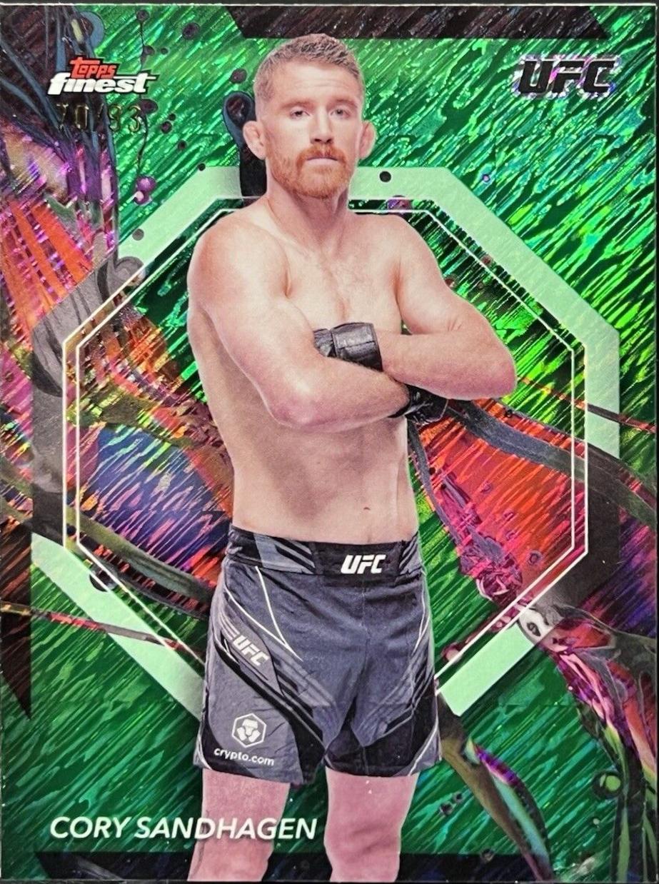 Cory Sandhagen 2024 Topps Finest UFC Base Common #21 Green Shimmer Refractor
